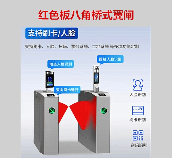 红色板八角桥式翼闸